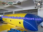 Blue And Yellow Inflatable Water Blob , Inflatable Water Jumping Pillow