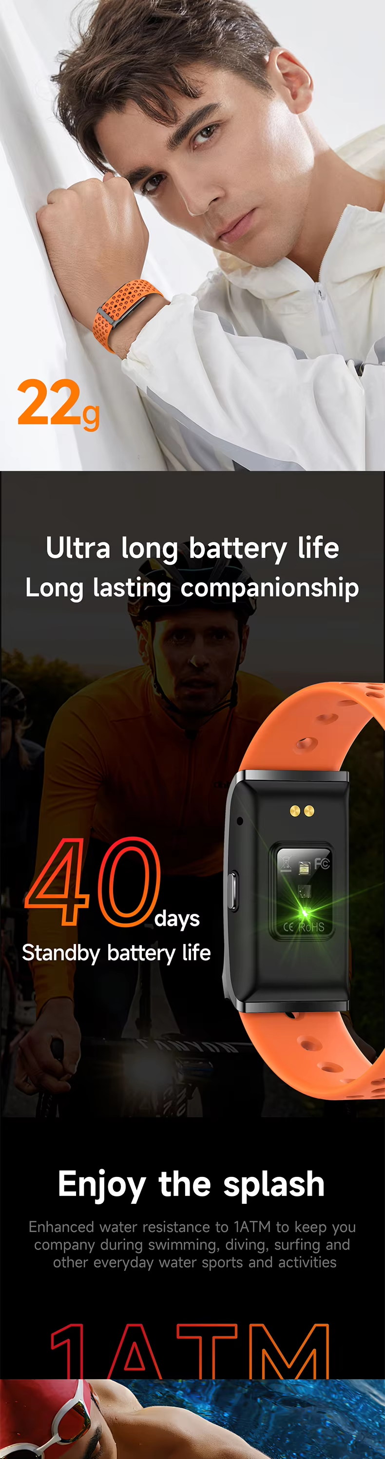 Smart Bracelet Long Battery Life 24hours Health Tracking H59 Smart Band