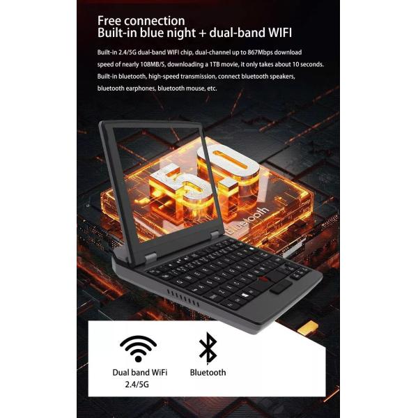 A7 laptops computer 7 inch cheap dual core double screen mini laptop intel J4125 DDR4 12G hard drive 256G laptop gaming netbook