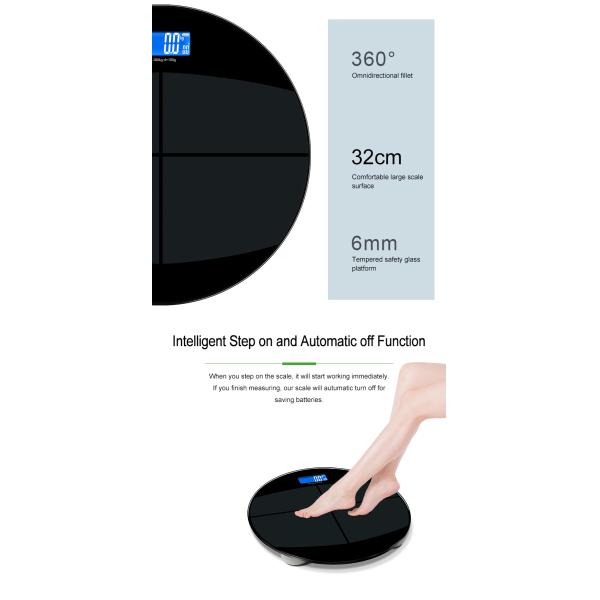 Household Bathroom 180kg Accurate ROSH Digital Body Fat Scale