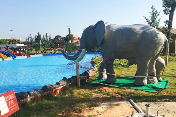 Water Resistant Animatronic Animals , Amusement Park​ Emulational Elephant