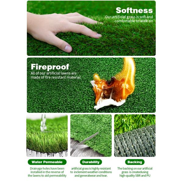 7000D PP Yarn Green Decorative Artificial Grass Mat For Wedding