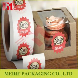 China Glossy paper top quality roll stickers label printing with custom design for cake box promotion wholesale