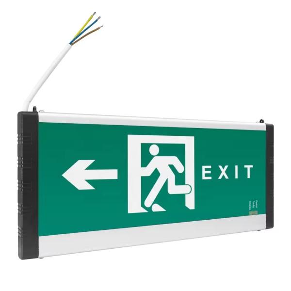 3W LED Fire Sign Emergency Indicator Wall Mounted Exit Light With Iron Sprayed Sheet ABS And Glass