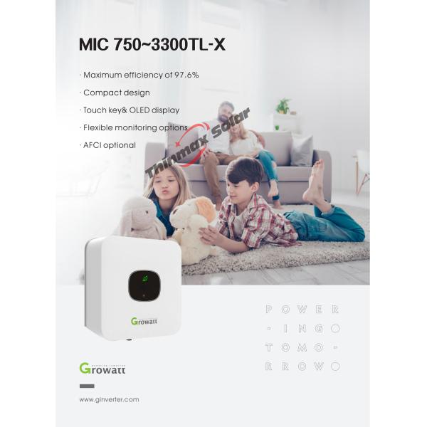 Growatt MIC 2500TL-X 2500W 2.5KW 1 MPPT Single phase on grid PV solar Inverter