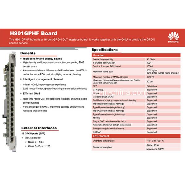 Olt Service Board GPHF C+ C++ Apply for Huawei Ma5800
