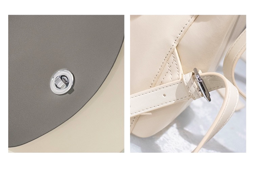 21cm 24cm Black Leather Rucksack ODM Convertible Bucket Bag Backpack