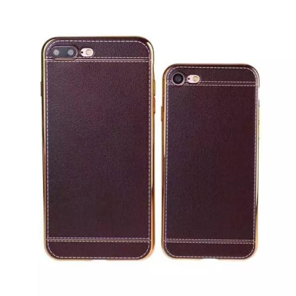 Soft TPU Electroplating Classic Striae Gold Frame Back Cover Cell Phone Case For iPhone 7 7 Plus