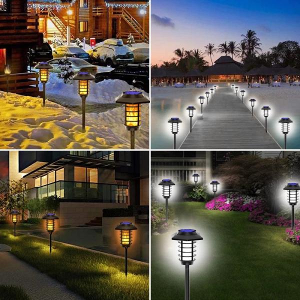 Waterproof 1200mAh 840g 2 IN 1 Led Torch Flame Solar Lights Aluminum Alloy