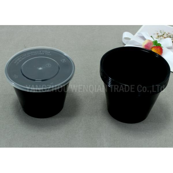 850ml Single Use PP Black Soup Bowl With Leak Proof Clear Lids-Disposable Soup Cups-Strong Disposable Bowls With Lids