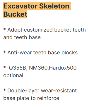 Cat312 Pc130 Skeleton Excavator Bucket , Durable Excavator Backhoe Attachments