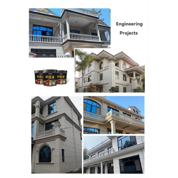 Decorative Artificial Stone Paint with Matt Glossy Finish and Spray Application Method