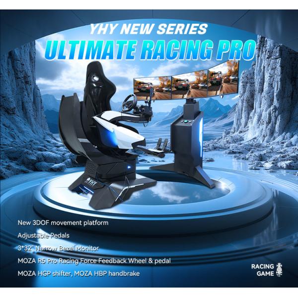 Arcade 3dof Racing Simulator Driving Chair Seat Bracket Pedals Game Machine