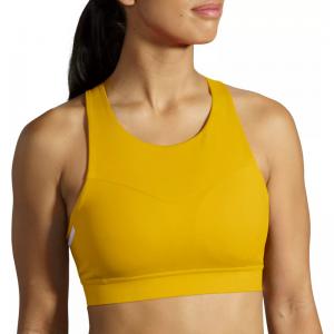 China Fashionable Design Ladies Yellow Soft Fitness Yoga Sports Bra with Small Pocket on sale