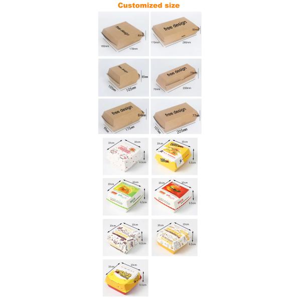 Varnishing Kraft Paper Burger And Chip Boxes Takeaway Takeout Packaging