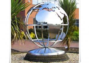China Metal World Globe Map Stainless Steel Sculpture For Public Decoration on sale