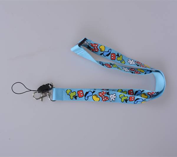 Custom imprinted polyester ID badge lanyard with metal detachable buckle, MOQ300pcs,30g,