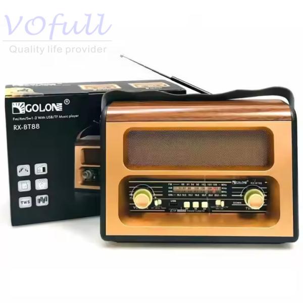 Classic Wooden 3 Band AM FM SW Radio Player With Built In Speaker And USB TF Slot