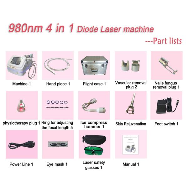 Professional 980nm Diode Laser Machine For Spider Veins / Vascular Removal