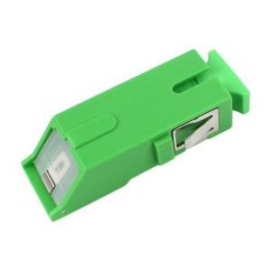 SC APC SX Fibre Optic Adapter With Inner Shutter Green SM Flangeless