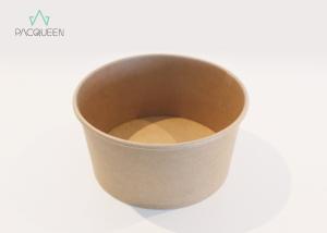 Eco Friendly Brown Disposable Takeaway Containers Salad Bowls PE / PLA Lining