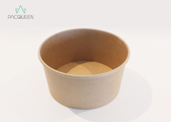 Quality Eco Friendly Brown Disposable Takeaway Containers Salad Bowls PE / PLA Lining for sale