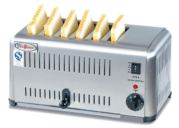 Quality Commercial 6 / 4 Slice Electric Toaster Snack Bar Equipment / Toast Bread Machine for sale