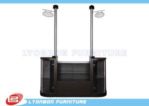 China Laminated Melamine Finished Shop Cash Counter / Brown MDF Grocery Store Checkout Counters on sale