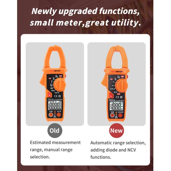 Auto Range Digital AC Clamp Meter 600V AC DC Voltage Measurement NCV Test