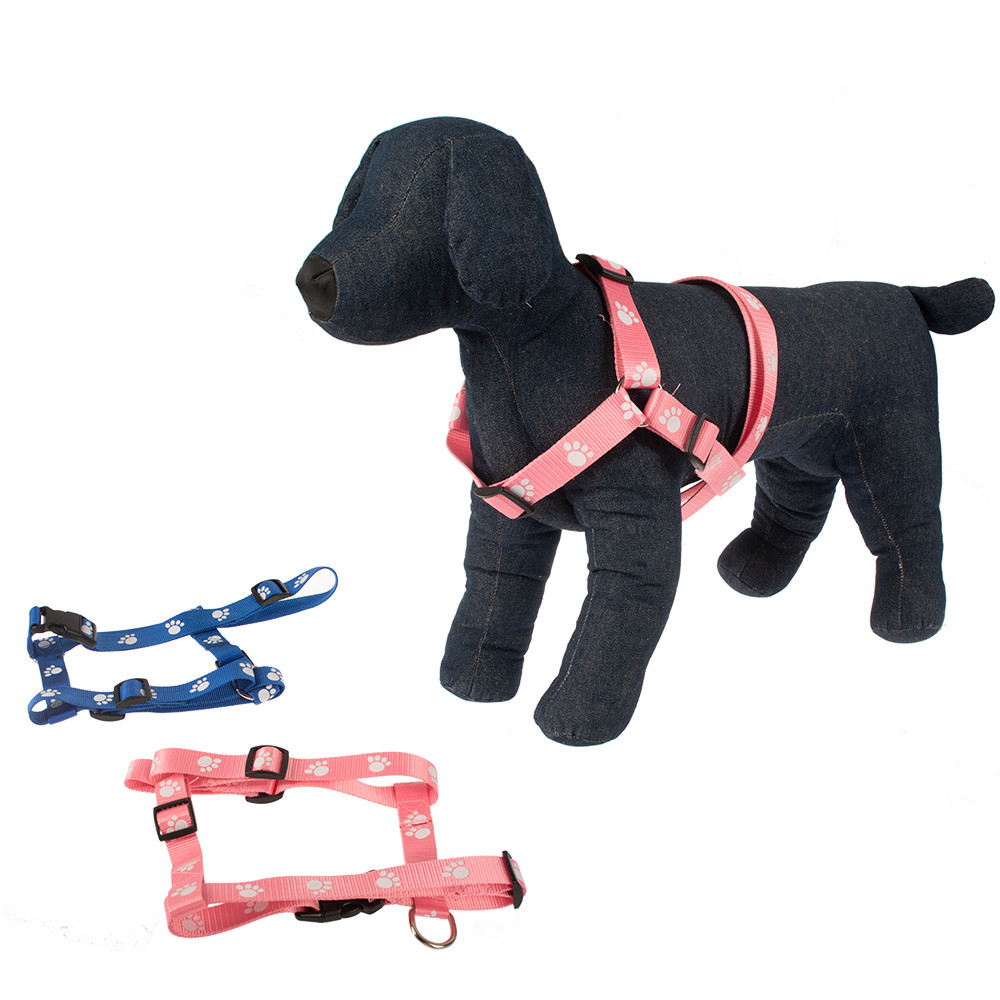China Pink Polyester Paw Print Pet Smart Harness wholesale