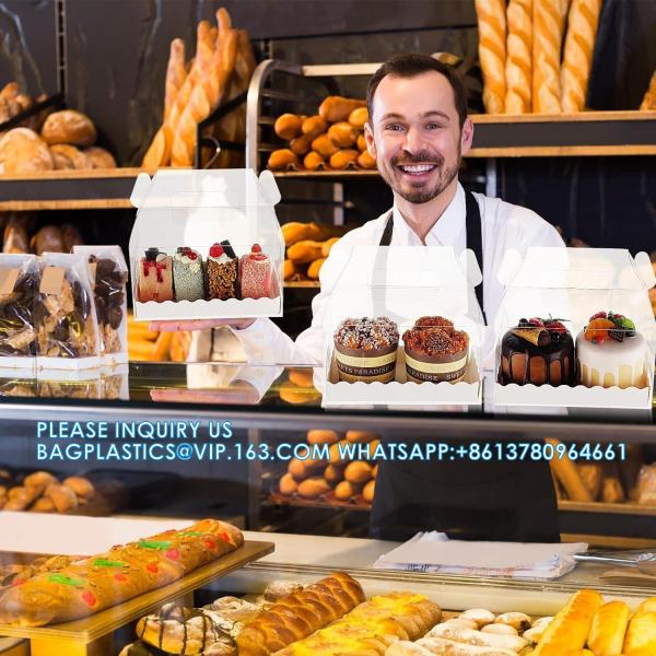 Clear Gable Bakery Gift Boxes With Cardboard, Clear Gable Boxes With Cardboard, Dessert Cookie Pastry Cupcak