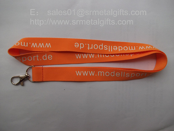 Colored polyester neck ribbon lanyard