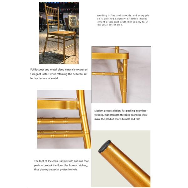 Iron Frame Rose Gold Natural Chiavari Chair Support OEM ODM