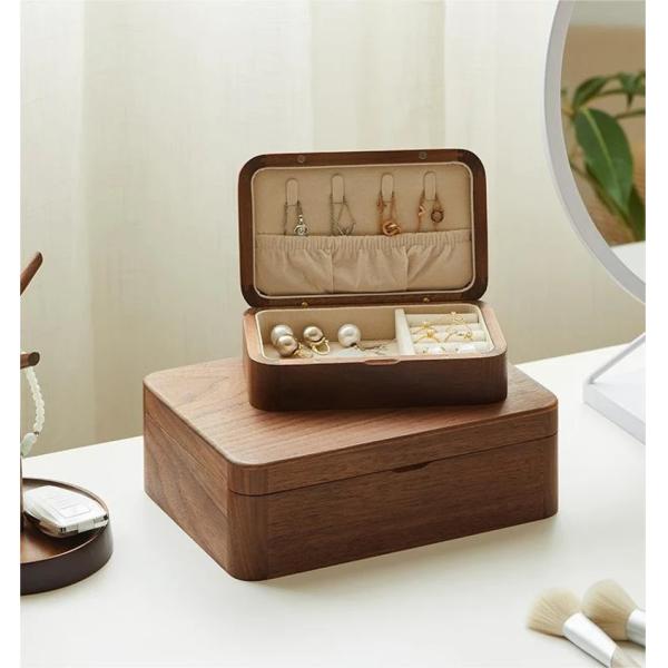 Women Jewelry Box With Drawers Medium Wooden Storage Boxes With Lids