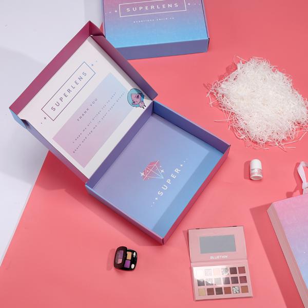 Custom Logo Pink Color Cosmetic Corrugated Packaging Paper Mailer Box Folders for OEM