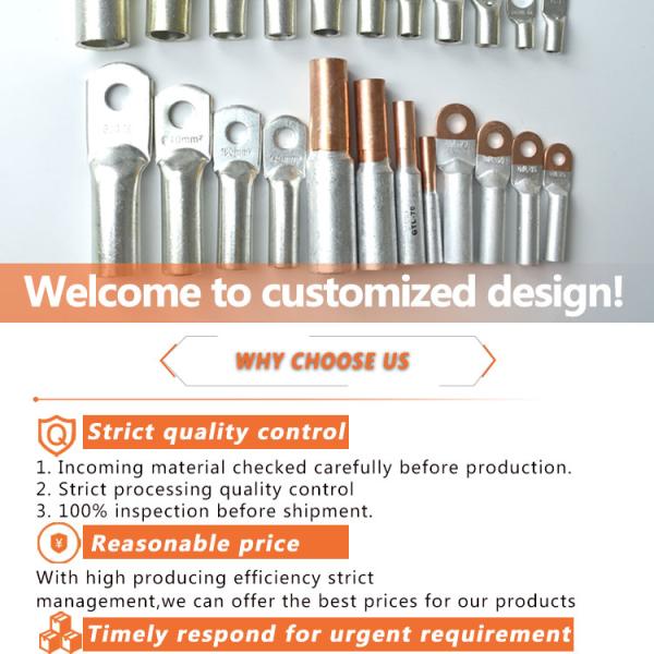 SC Tinned Copper Cable Lugs Ring Connectors AWG10-5/16 2.5-1000mm2 Battery Terminal Crimping Lug for Automotive Marine Solar