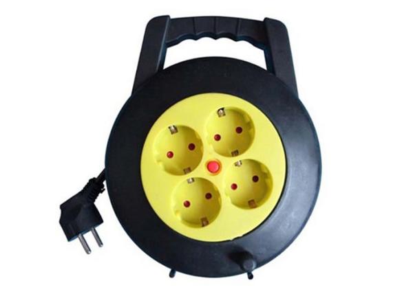 Quality 4 Way 220V Small Cable Reel Extension Cord Power Strip 16 Amp PP Material for sale