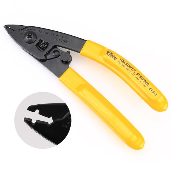 Small Size 2 Holes Fiber Optic Cable Tools Stripping Tool 165mm Length Yellow Handle