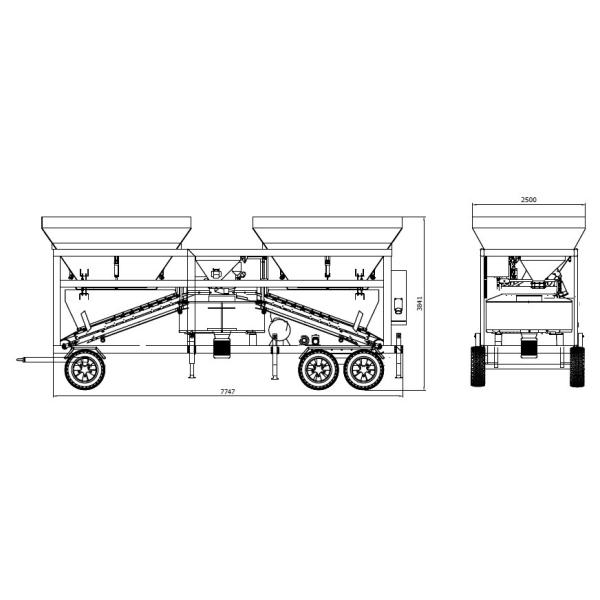 Professional On Site Mobile Concrete Batching Plant 50 m³/H High Performance fast moving
