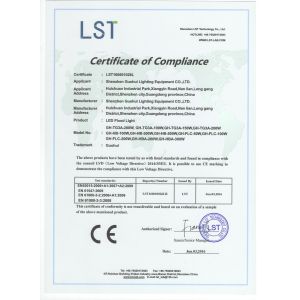 Shenzhen Guohui Lighting Equipment Co., Ltd. Certifications