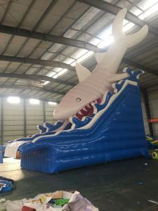 China White Shark 5×8M Commercial Inflatable Water Slides wholesale