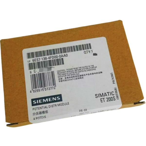 Quality SIEMENS 6ES7138-4FD00-0AA0 SIMATIC DP, 4POTDIS FOR ET 200 POTENTIAL DISTRIBUTOR MODULE, 15 MM WIDTH, for sale