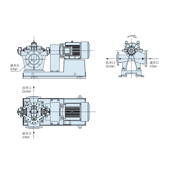 East Dfhds Heavy-Duty Axial Split Double Suction Centrifugal Pump
