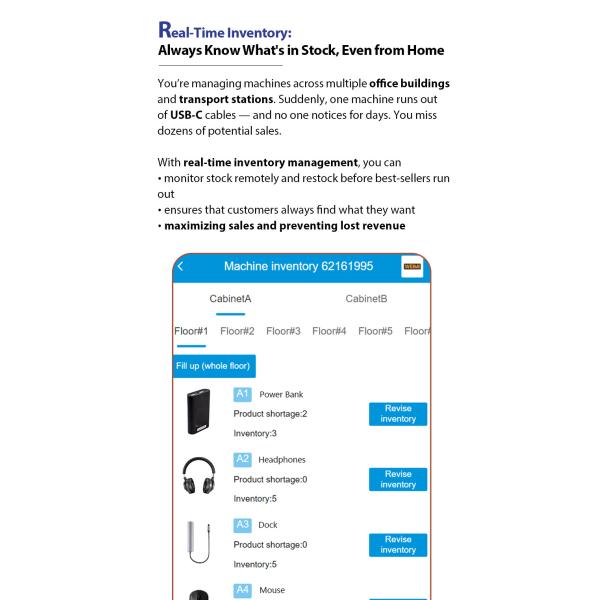 Self Service Vending Machines for Phone Accessories Tech Essentials W162*D95*H195 Cm Streamline Your Business Operations