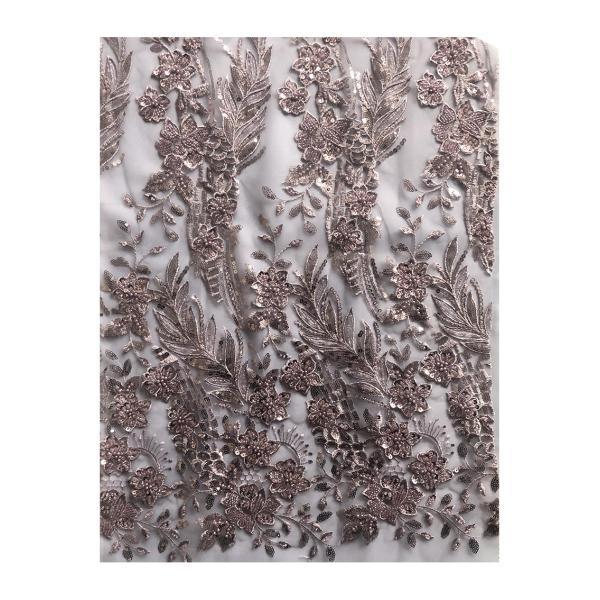 Easily Customizable Luxury 3D Flowers Beaded Embroidery Lace Fabric for Women's Clothing Dance Dresses