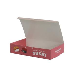 Strawberry Red Sushi Fast Food Snack Box Coated Paper Custom Printing Service
