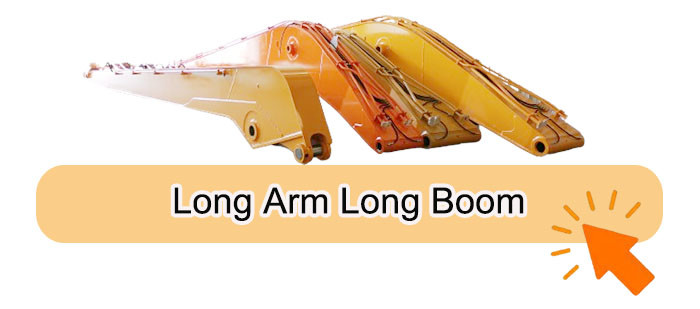 Excavator Telescopic Arm With Clamshell Bucket For Digging Foundation