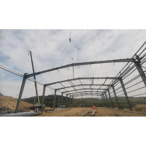 Large span steel structure industrial building factory workshop processed and manufactured in China
