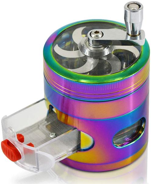 Quality Hand Cranked Clear Top 2.5" Herb Spice Grinder With Drawer for sale