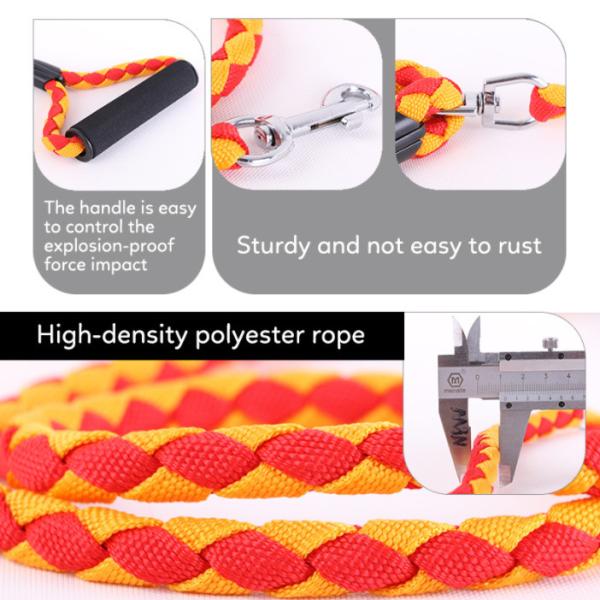 Double Heavy Duty Retractable Dog Leash For 2 Dogs Nylon Tape